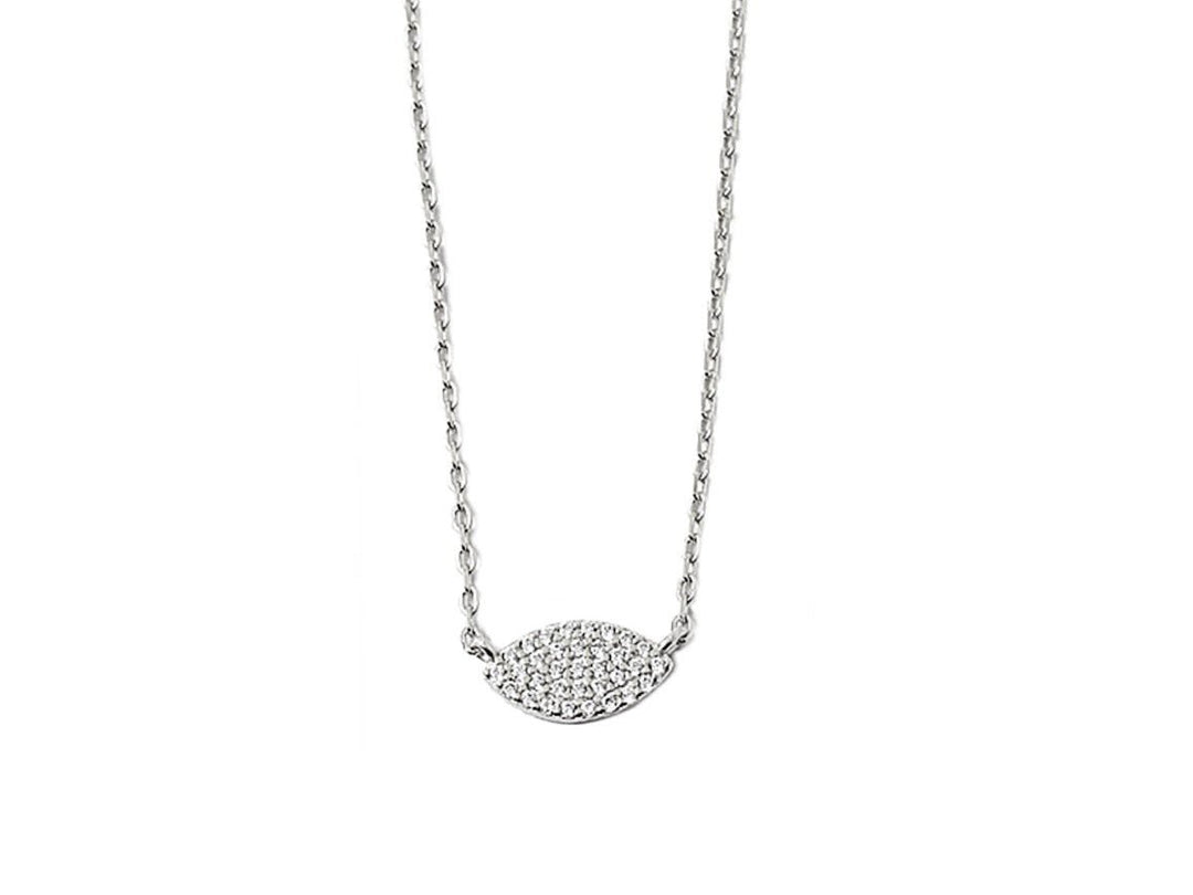 Silver Abstract Evil Eye Necklace