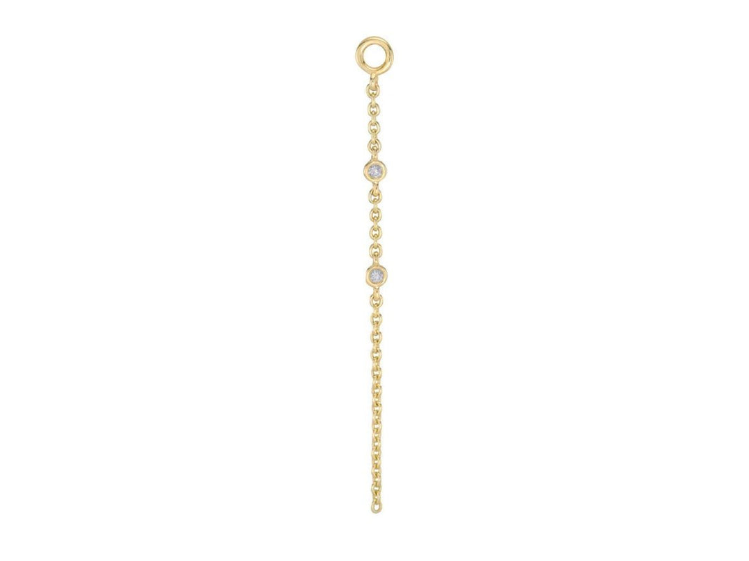 9k Double White Diamond Chain Ear Charm