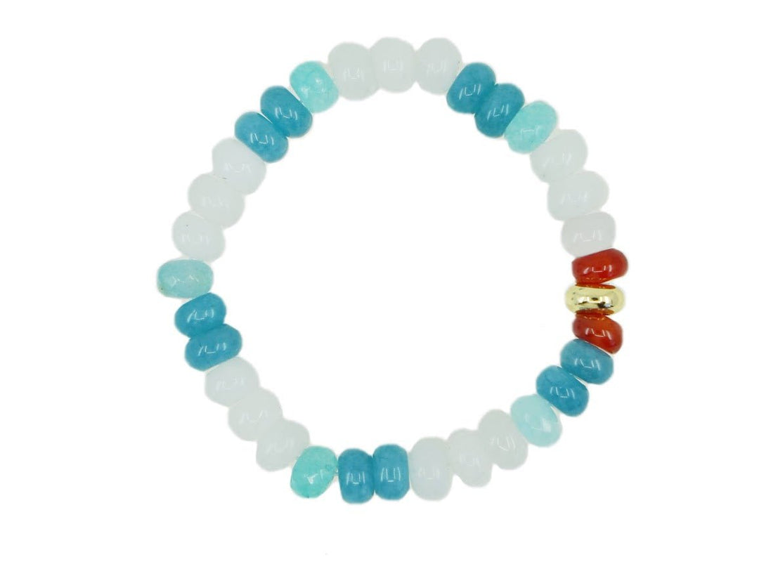 Chateau Marmont Bracelet with Quartz, Jade, Aquamarine, and Carnelian