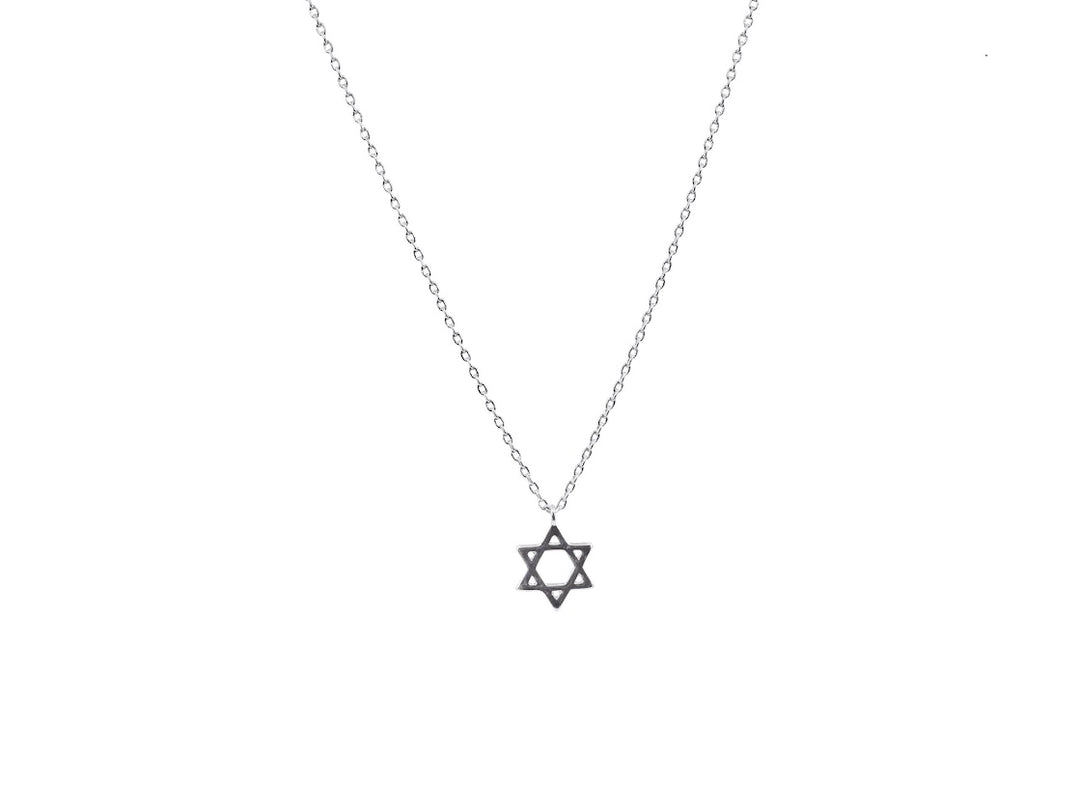 Silver Star of David Necklace