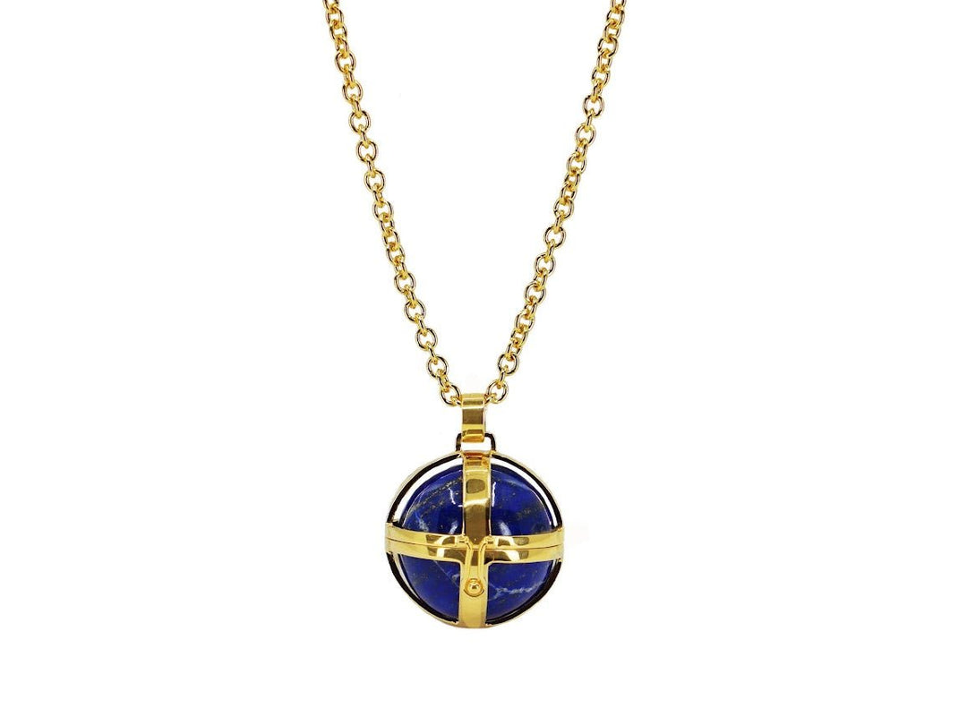 Lapis Caged Ball Necklace
