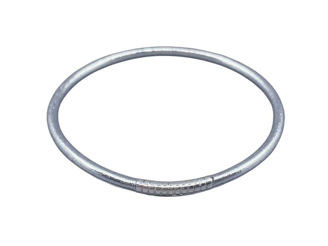 Thin Silver Buddhist Bangle