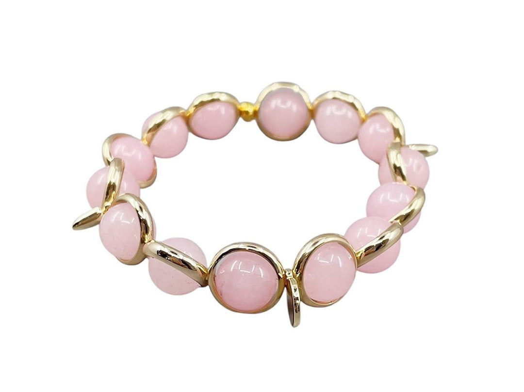 Rose Quartz Bracelet with Spikes