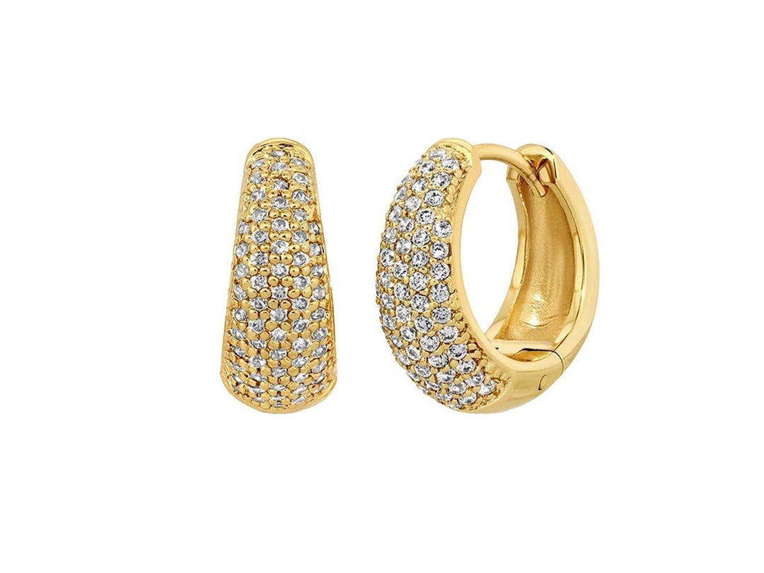Gold CZ Encrusted Hoops