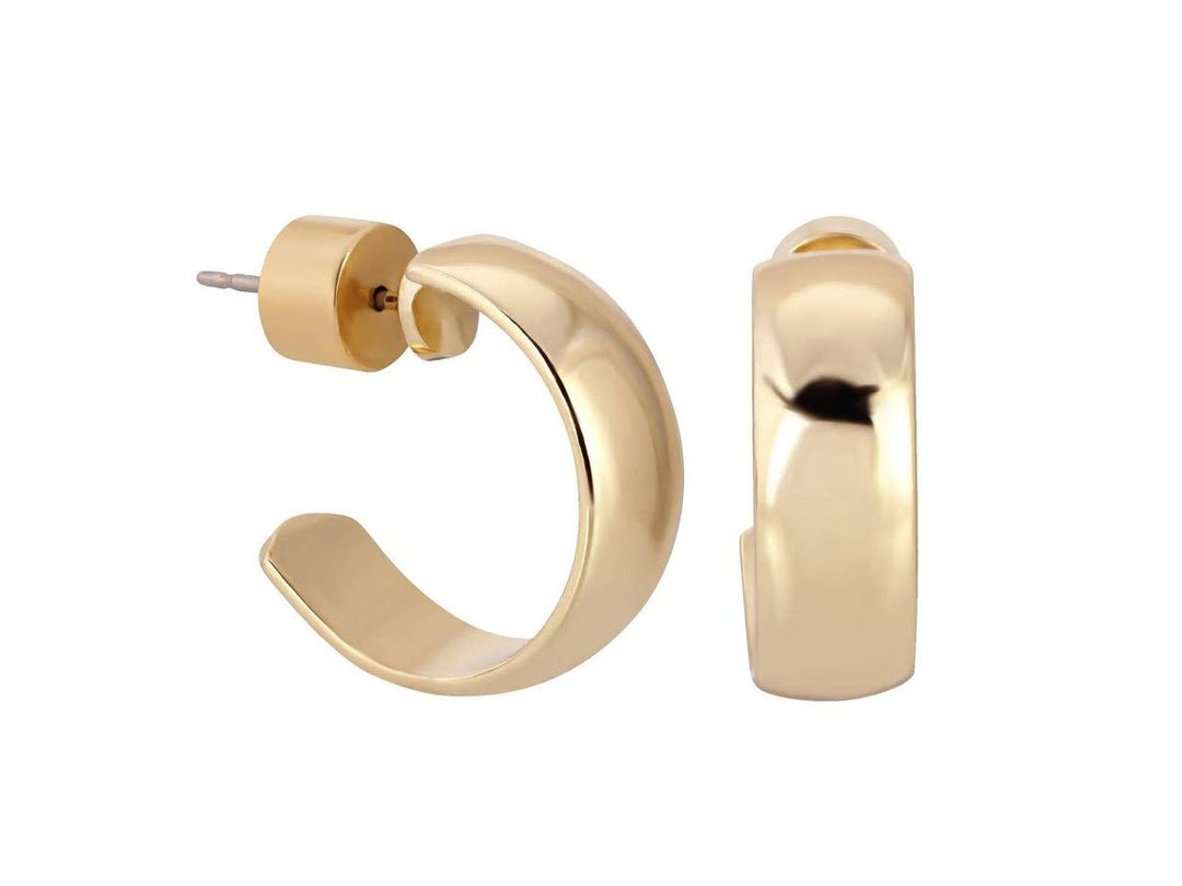 Gold Domed Huggie Hoops