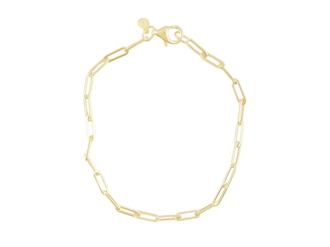 14k Small Paperclip Chain Bracelet