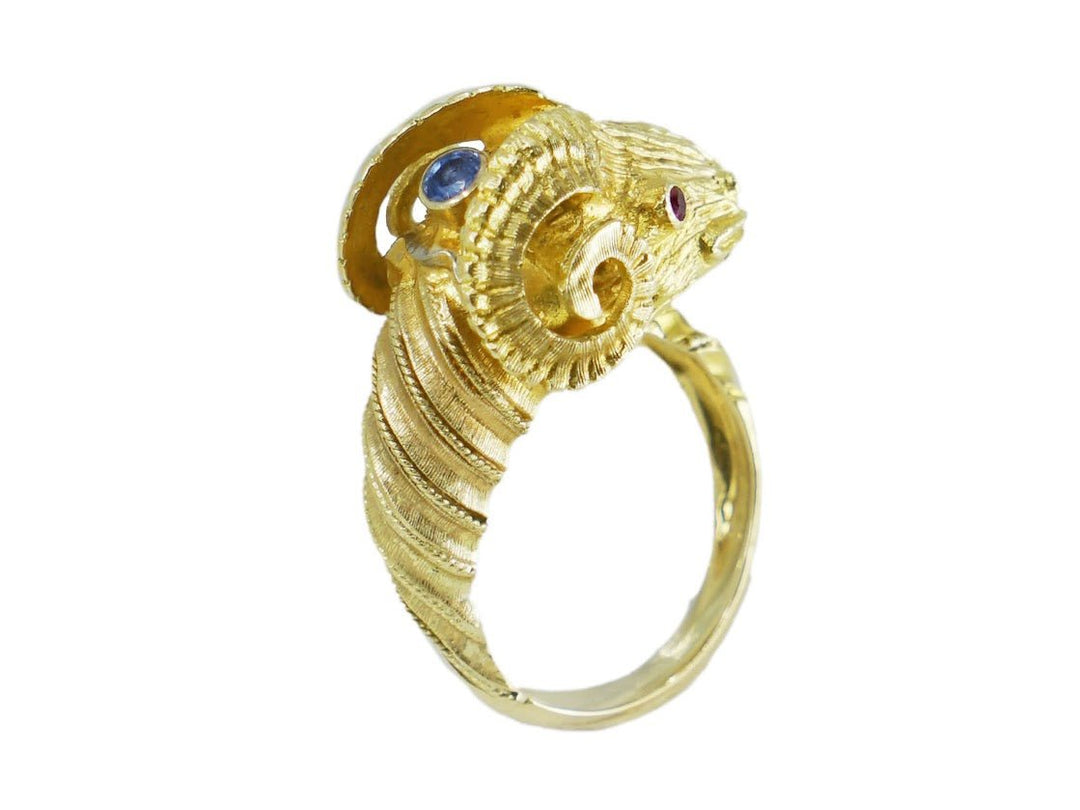 18k Vintage Lalaounis Rams Head Ring