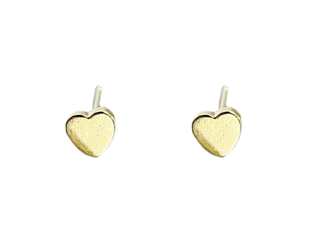 Gold Micro Heart Studs