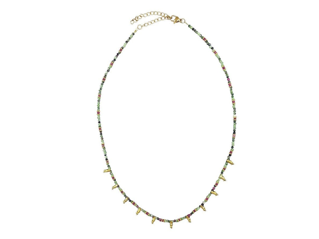 Zoisite Strand Necklace with Tiny Pendants