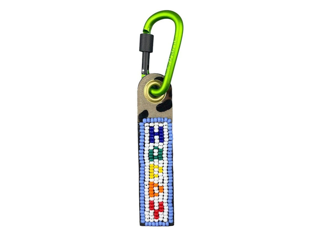 HAPPY Beaded Rainbow Bag Charm