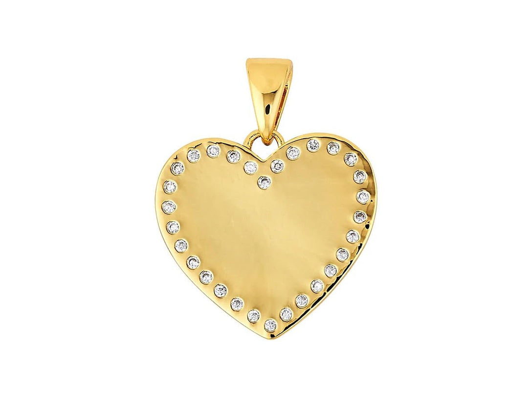 Heart Charm with CZ Border