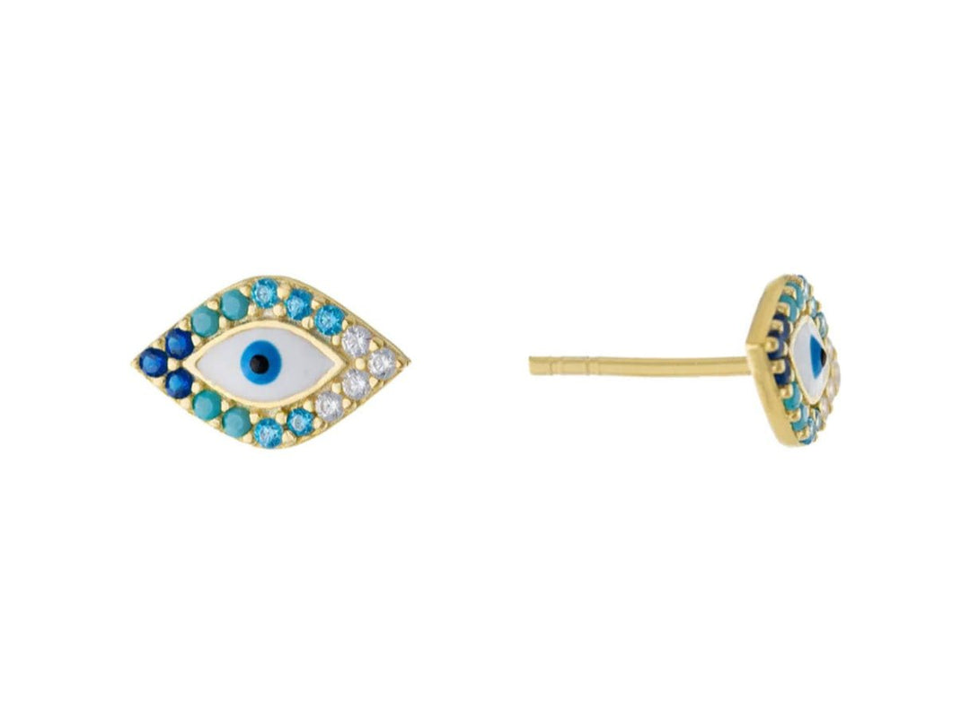Multicolor Evil Eye Stud Earrings