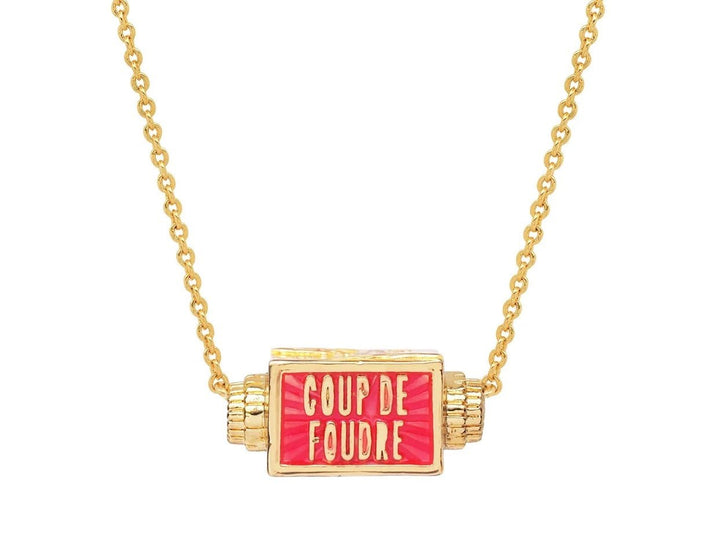 Gold Love at First Sight Spinner Charm Necklace