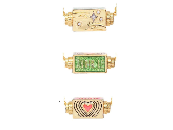 Gold Love at First Sight Spinner Charm Necklace