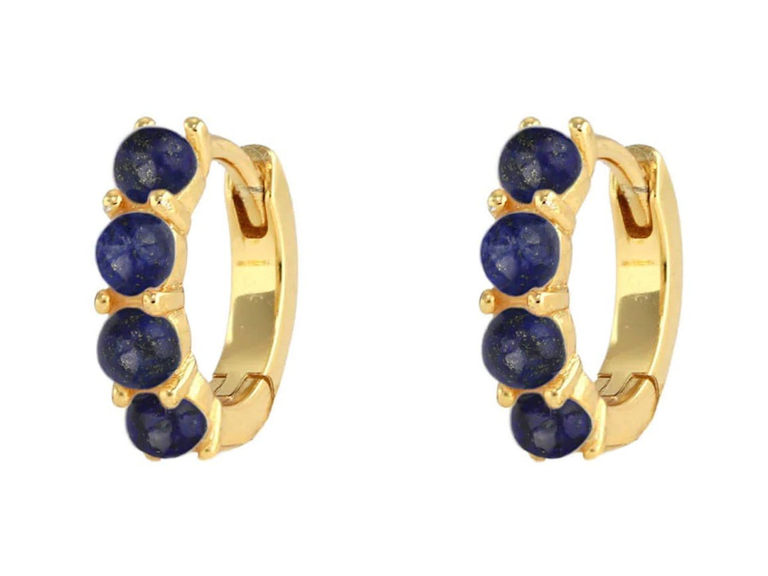 Lapis Huggie Hoop Earrings