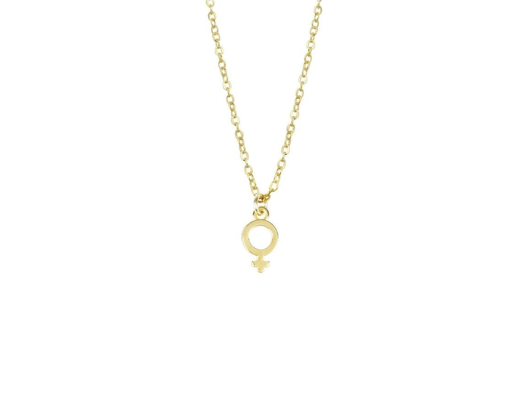 Gold Female Symbol Necklace.