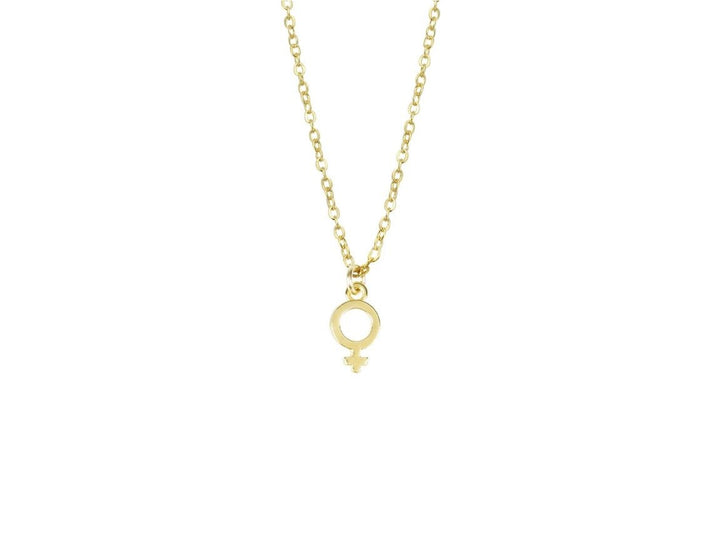 Gold Female Symbol Necklace.