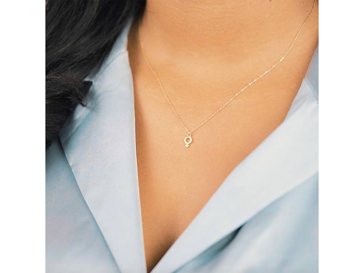 Gold Female Symbol Necklace.