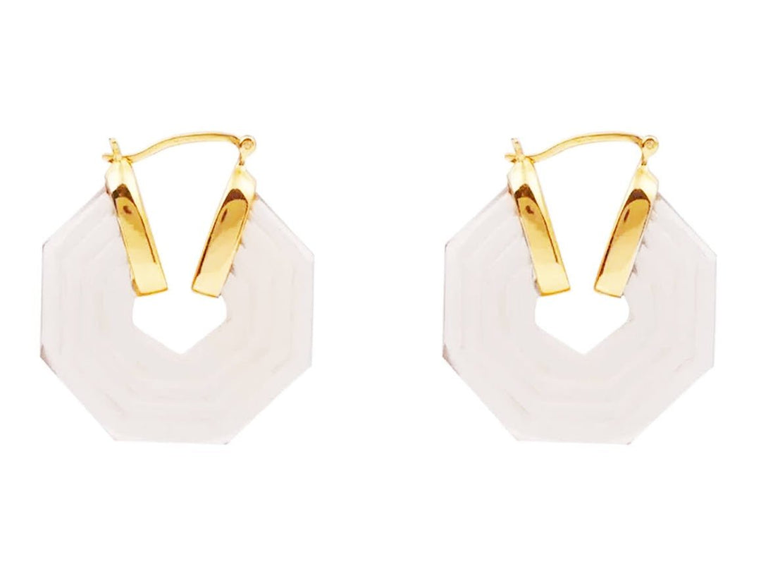 Clear Crystal Hexagonal Hoops