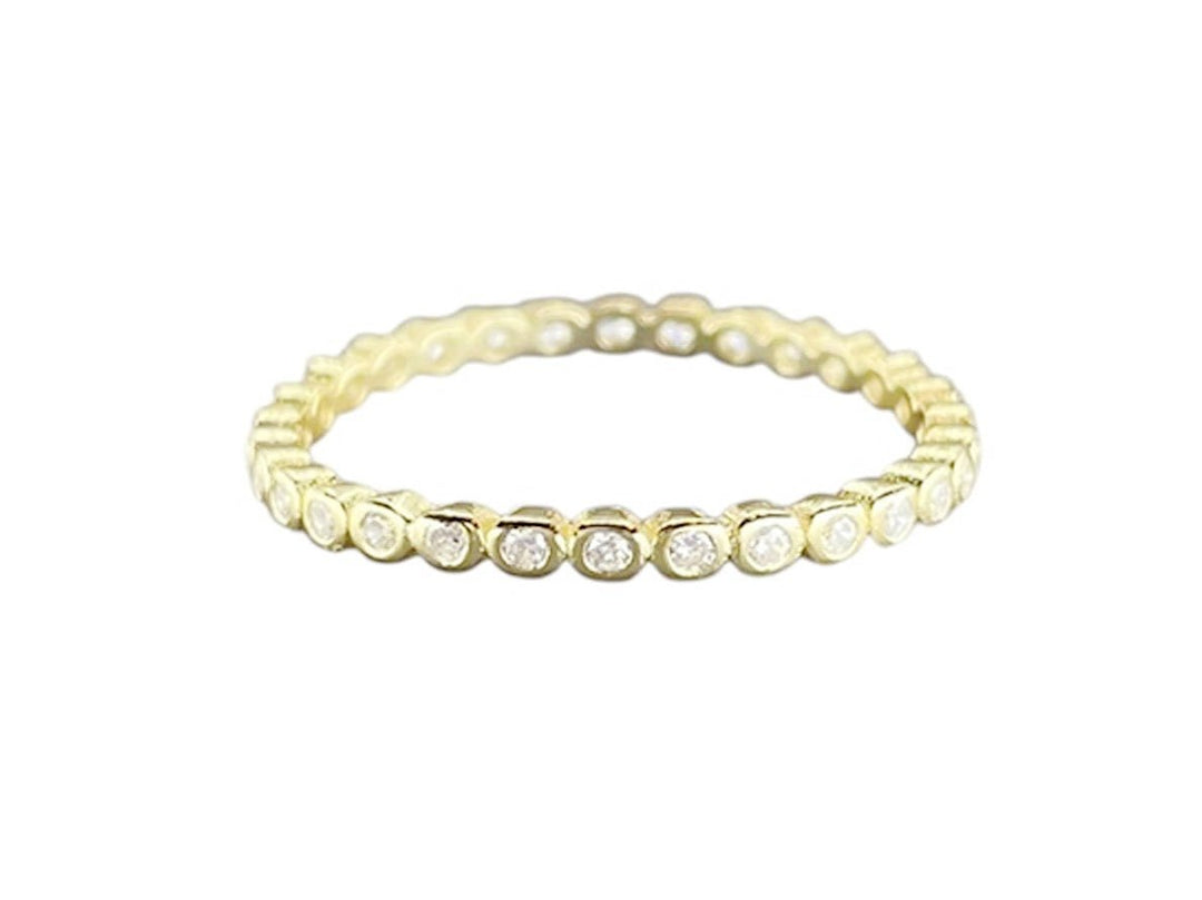 Gold and CZ Skinny Band Ring