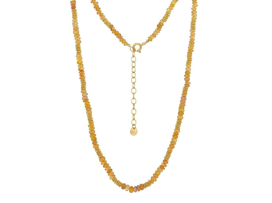 Opal Strand Necklace with Gold Accent Beads