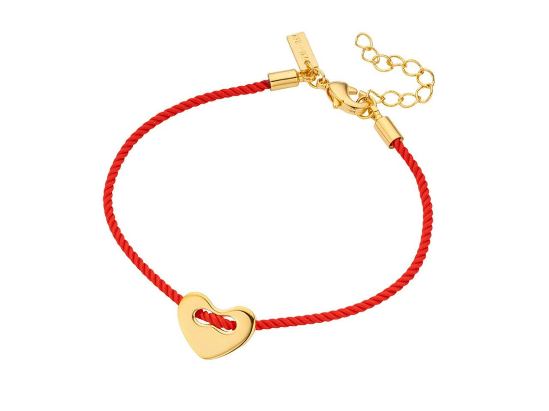 Red Cord Bracelet with Heart