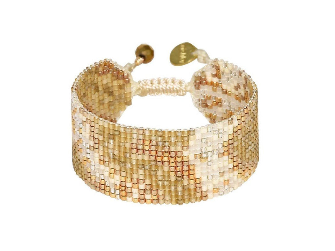 Wide Beaded Neutral Nebula Bracelet