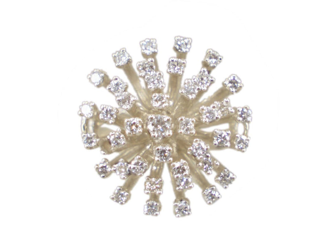 14k 1950s Starburst Ring with Diamonds