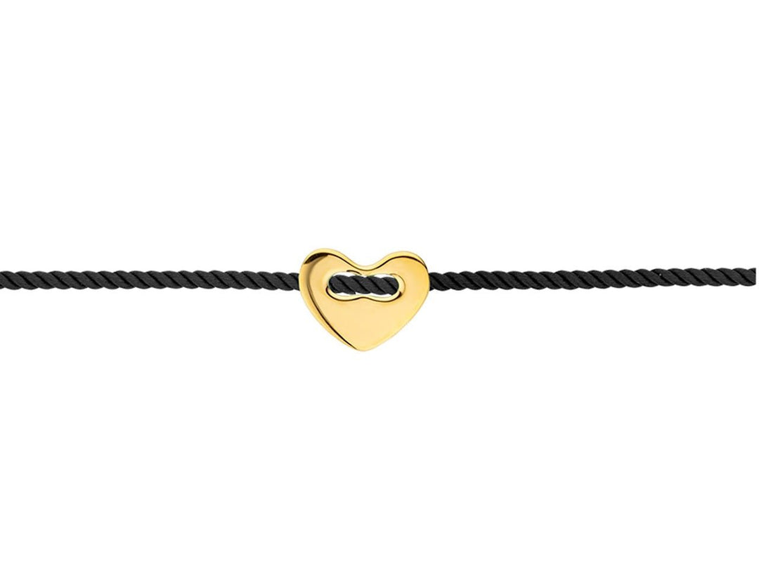 Black Cord Bracelet with Heart