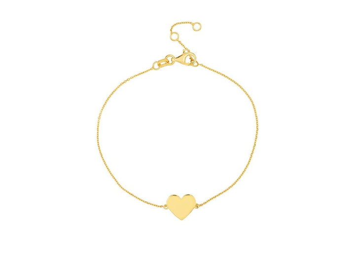 14k Engravable Heart Bracelet