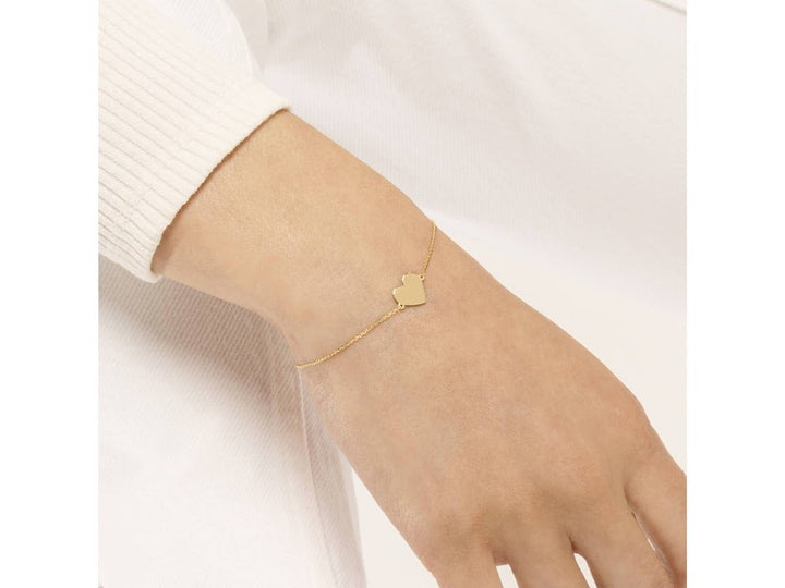 14k Engravable Heart Bracelet