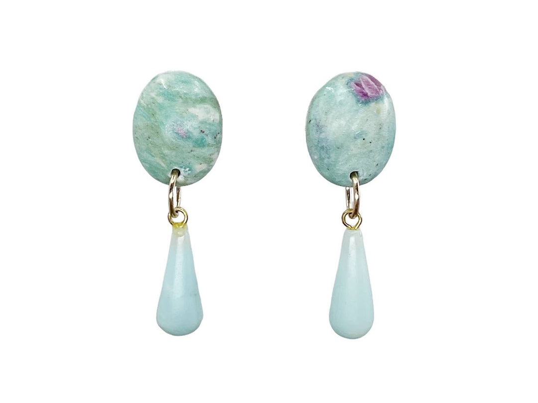 Lilac Agate Drop Earrings