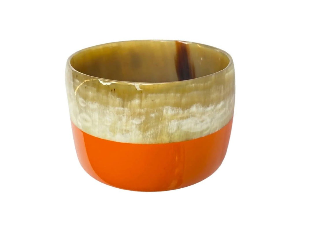 Wide Horn and Orange Lacquer Bangle