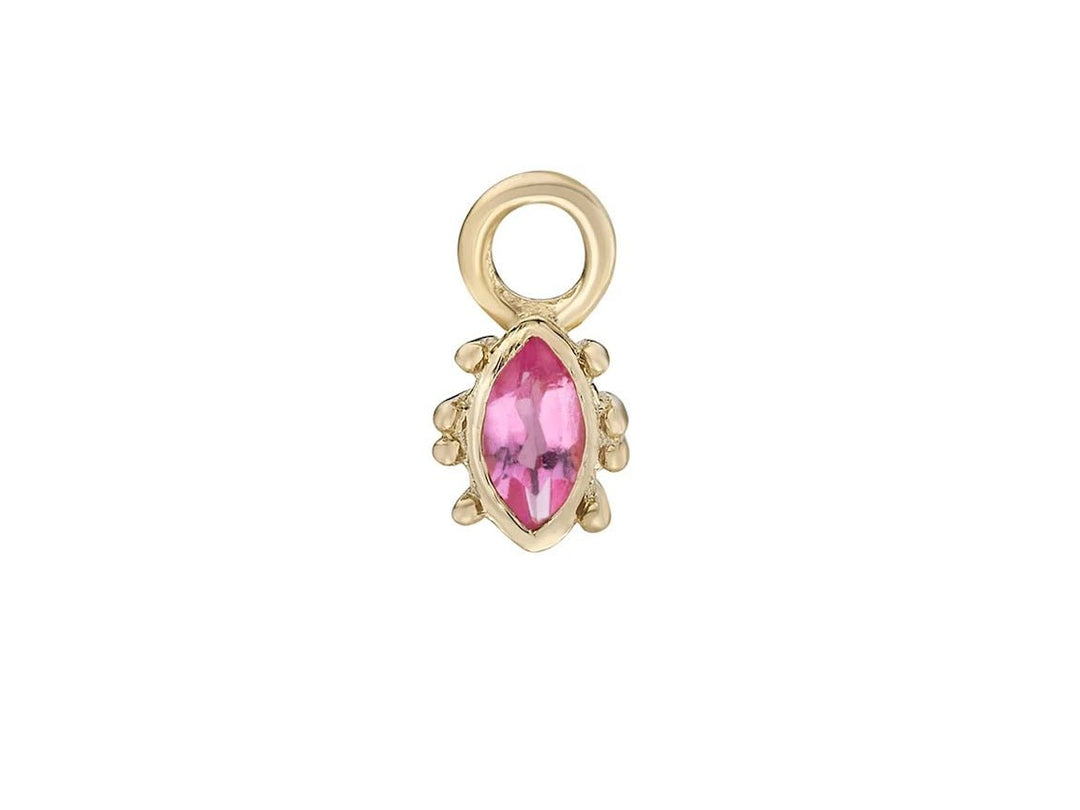 9k Pink Tourmaline Marquise-Cut Charm