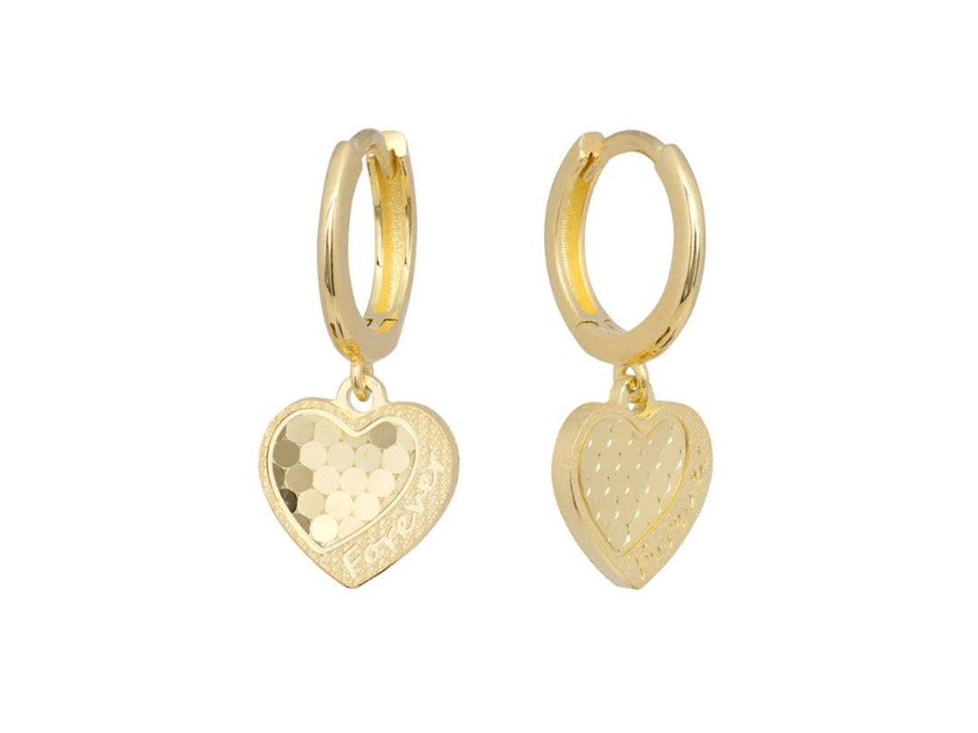 Gold Heart Huggie Hoops