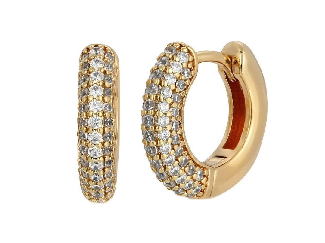 Astra Pave Clear CZ Huggie Hoops