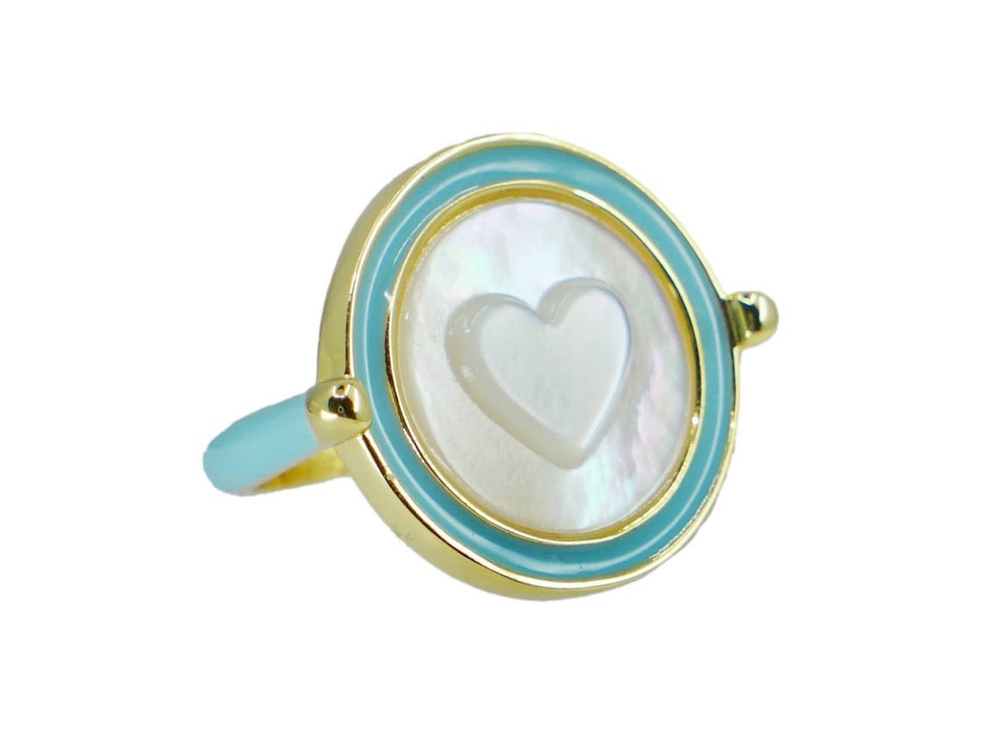 MOP Heart Cameo Ring