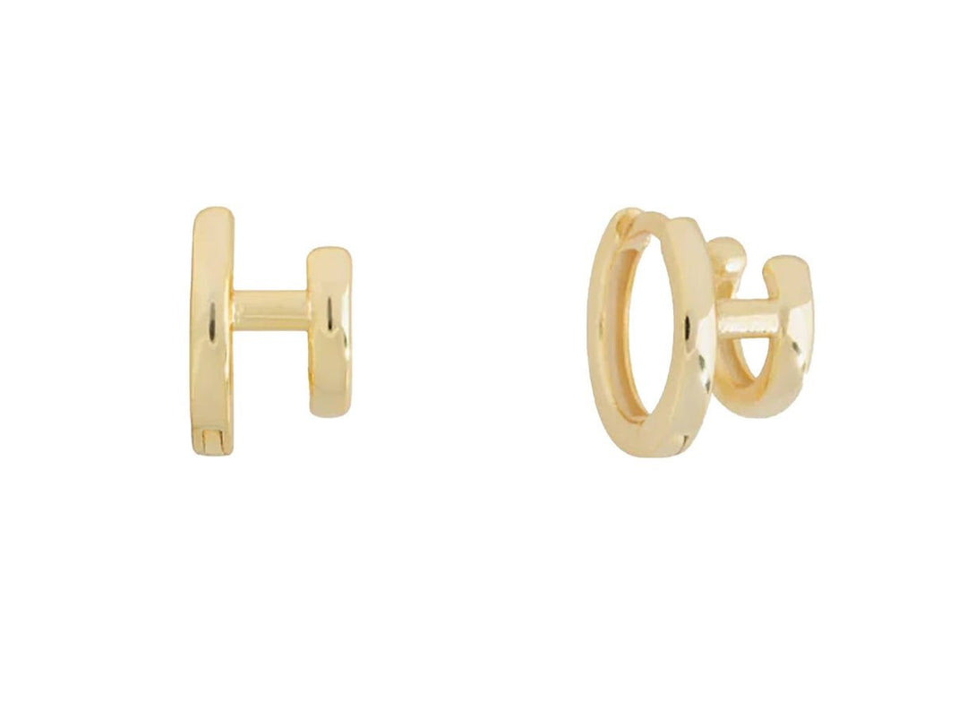 Gold Double Loop Huggies