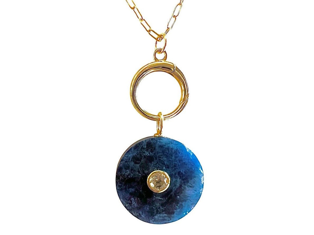 Sodalite and Topaz Charm Necklace