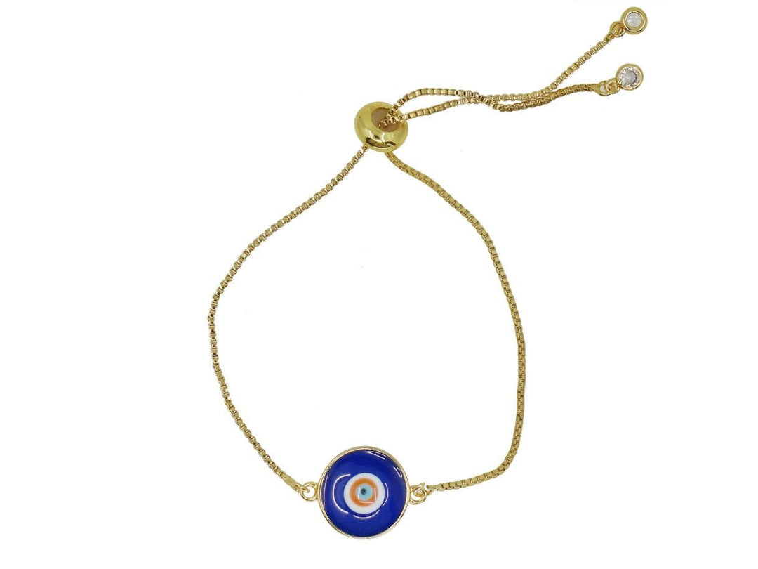 Blue Enamel Evil Eye Bracelet