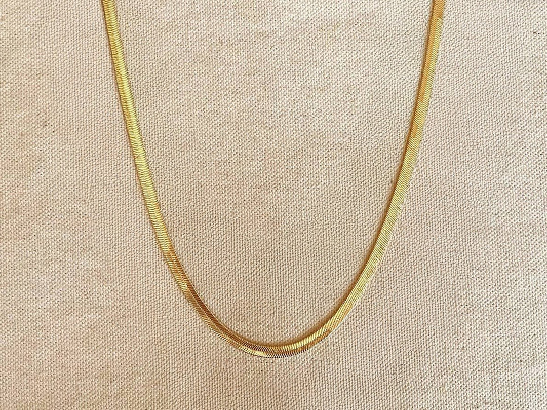 Gold 4mm Herringbone Chain