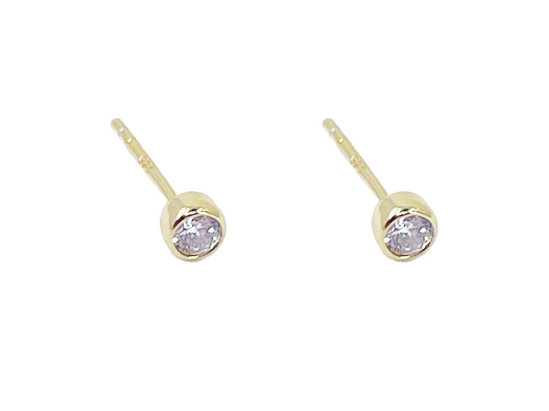 Gold Tiny CZ Studs