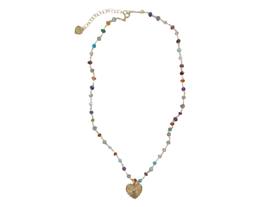 Rainbow Heart Charm Necklace