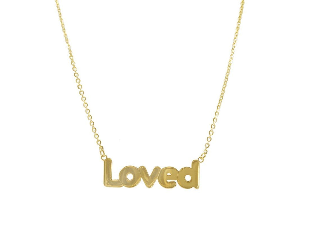 Gold "Loved" Necklace