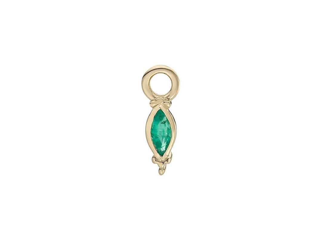 9k Marquis-Cut Emerald Charm