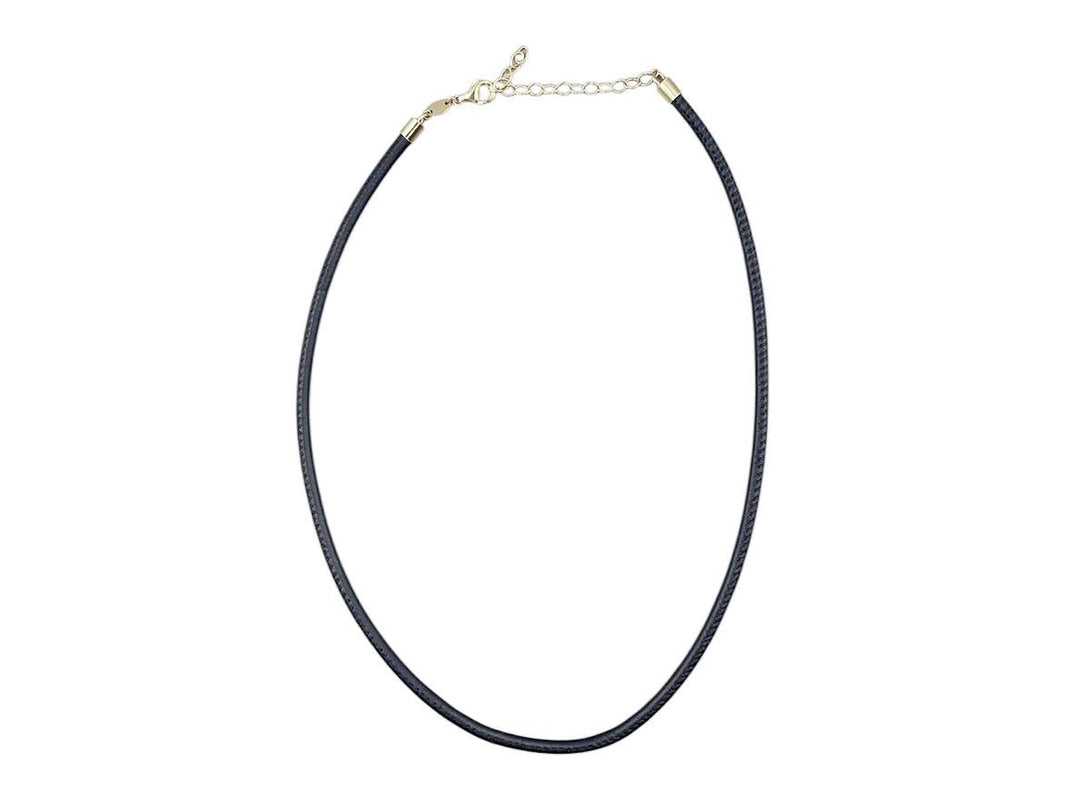14k 3mm Black Leather Cord Choker