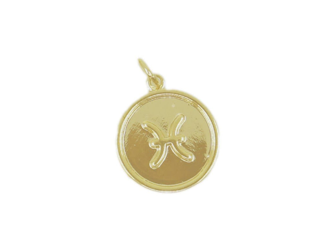Small Round Pisces Charm