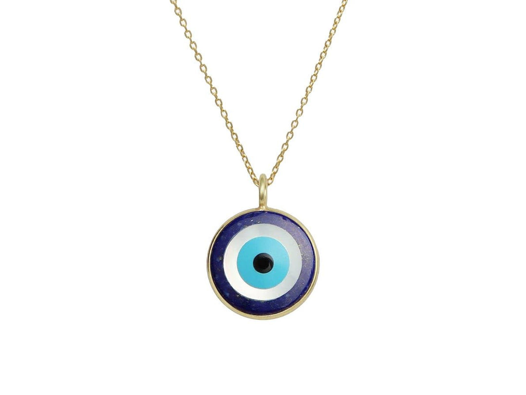 Multicolor Abstract Evil Eye Charm Necklace