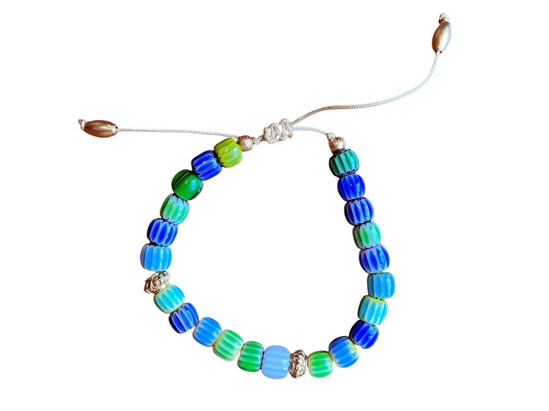 Green and Blue Ceramic Bead Bracelet