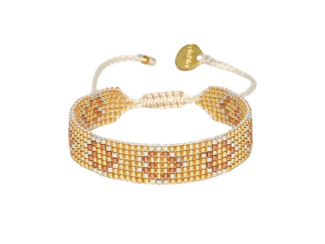 Neutral Beaded Heart Bracelet